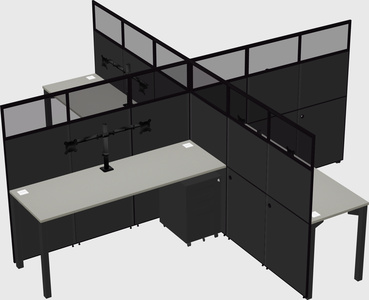Quad office cubicles