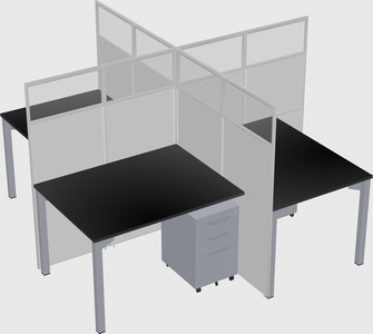 Quad office cubicles