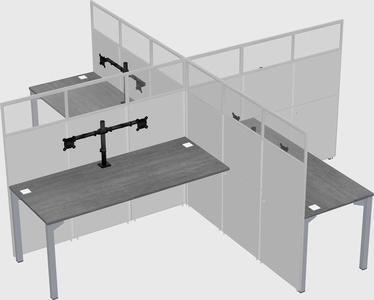 Quad office cubicles