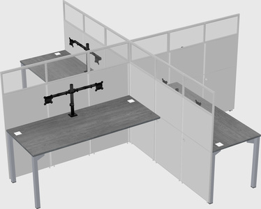 Quad office cubicles