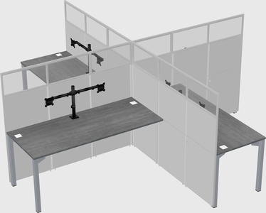 Quad office cubicles
