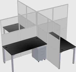 Quad office cubicles