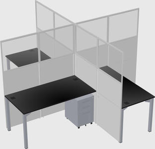 Quad office cubicles