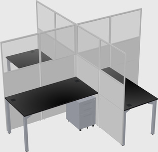 Quad office cubicles