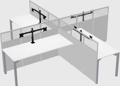 Quad office cubicles