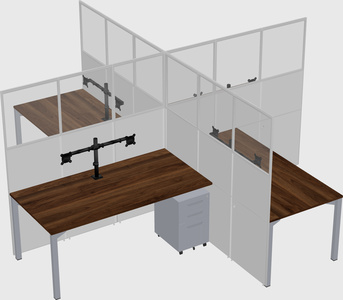 Quad office cubicles