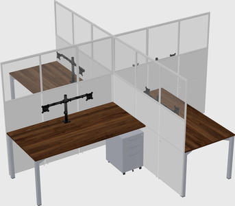 Quad office cubicles