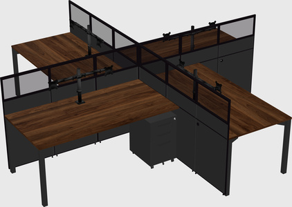 Quad office cubicles