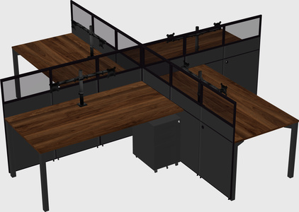 Quad office cubicles