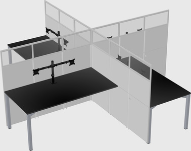 Quad office cubicles