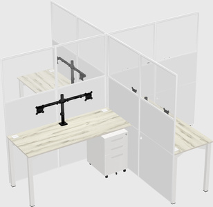 Quad office cubicles