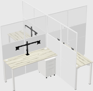 Quad office cubicles