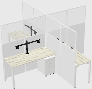 Quad office cubicles