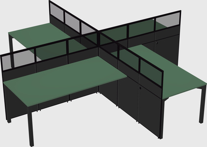 Quad office cubicles