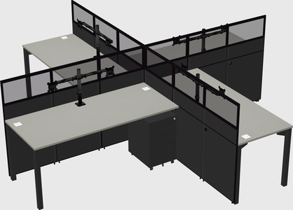 Quad office cubicles