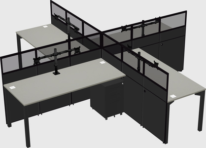 Quad office cubicles