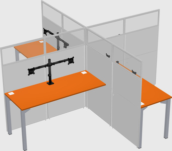Quad office cubicles