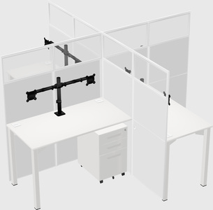 Quad office cubicles