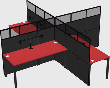 Quad office cubicles