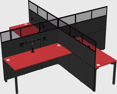Quad office cubicles