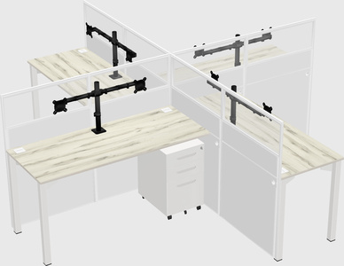 Quad office cubicles