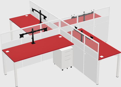 Quad office cubicles