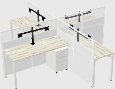 Quad office cubicles