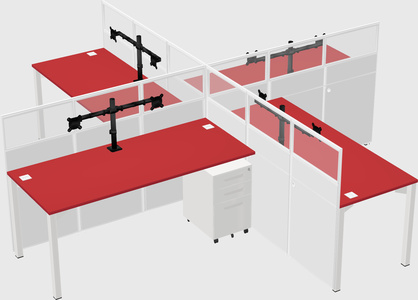 Quad office cubicles