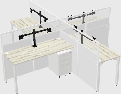 Quad office cubicles