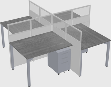 Quad office cubicles