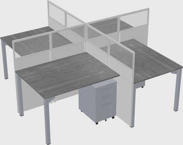 Quad office cubicles