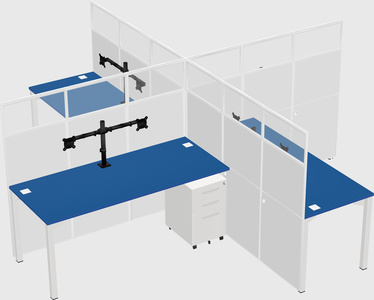 Quad office cubicles