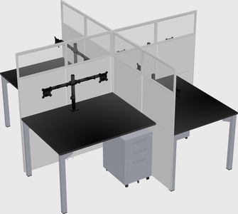 Quad office cubicles