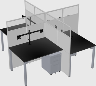 Quad office cubicles