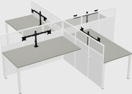 Quad office cubicles