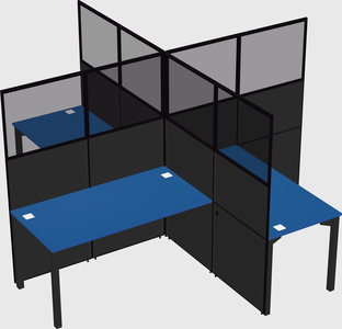 Quad office cubicles