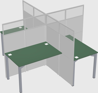 Quad office cubicles