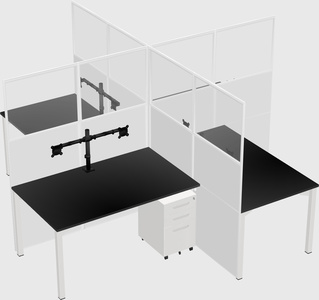 Quad office cubicles