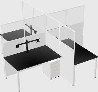 Quad office cubicles