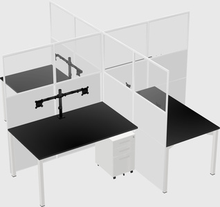 Quad office cubicles