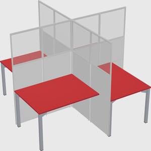 Quad office cubicles