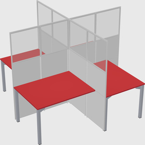 Quad office cubicles
