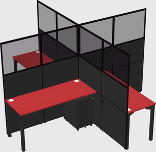 Quad office cubicles