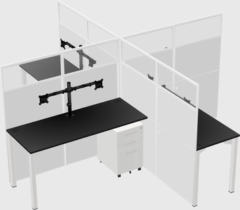 Quad office cubicles