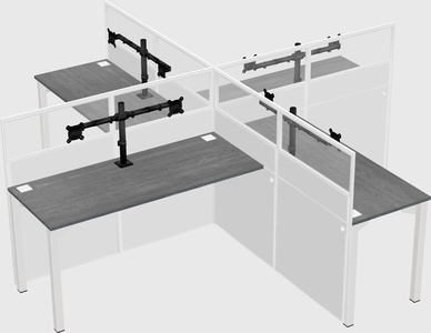 Quad office cubicles