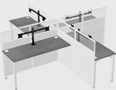 Quad office cubicles