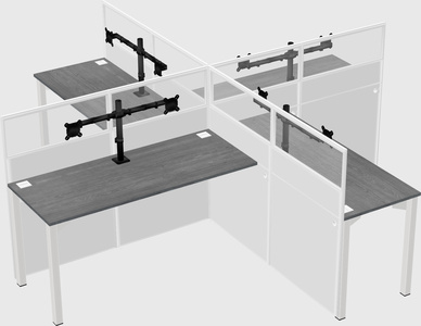Quad office cubicles
