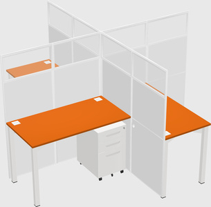 Quad office cubicles