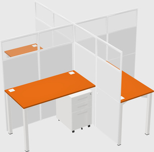 Quad office cubicles