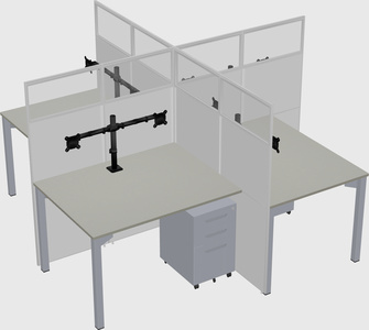 Quad office cubicles